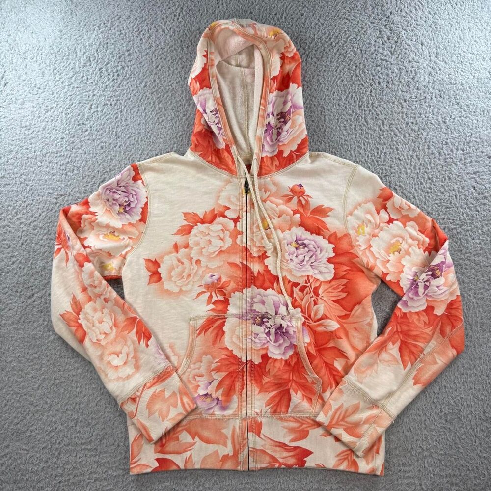 Lucky-brand Women's Orange and Pink Hoodie